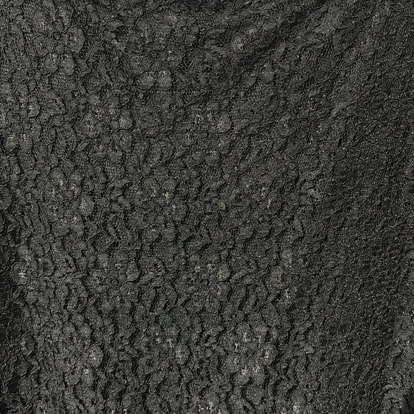 Context M black lace overlay body sheer bell sleeves scoop neck dressy NWT - Picture 8 of 10